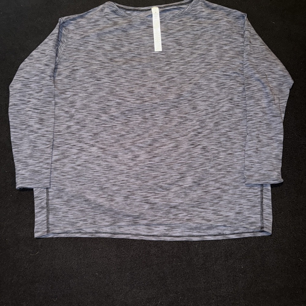 Lululemon Back In Action Long Sleeve Gray Cotton Light & Relaxed Women's Size 10